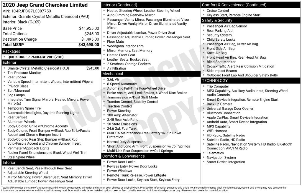jeep grand cherokee 2020 1C4RJFBG7LC387750 image jeep grand cherokee 2020 1C4RJFBG7LC387750 image